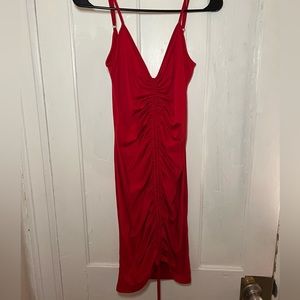 Red bodycon Adjustable red mini dress